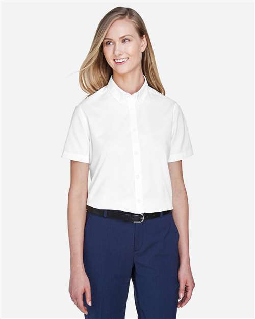 Core365 Women's Optimum Short Sleeve Twill Shirt - 78194 White