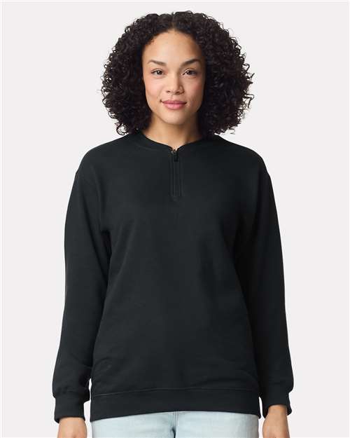 Gildan Unisex Softstyle® Midweight 1/4 Zip Sweatshirt - SF008 Black