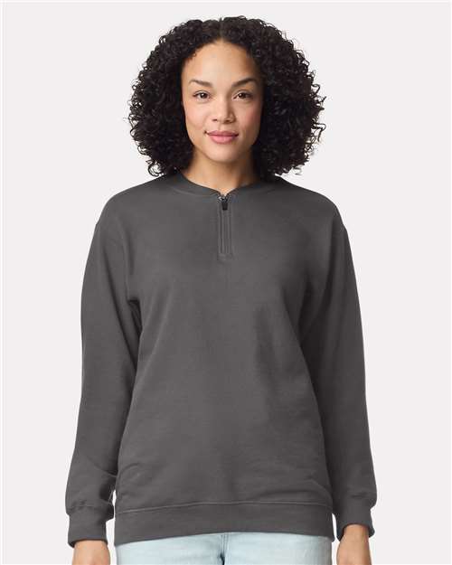 Gildan Unisex Softstyle® Midweight 1/4 Zip Sweatshirt - SF008 Charcoal