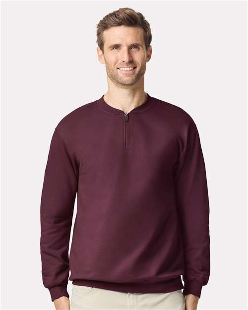 Gildan Unisex Softstyle® Midweight 1/4 Zip Sweatshirt - SF008 Maroon