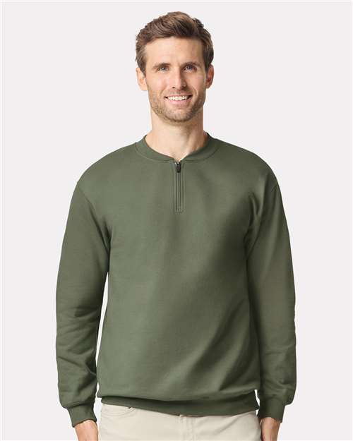 Gildan Unisex Softstyle® Midweight 1/4 Zip Sweatshirt - SF008 Military Green