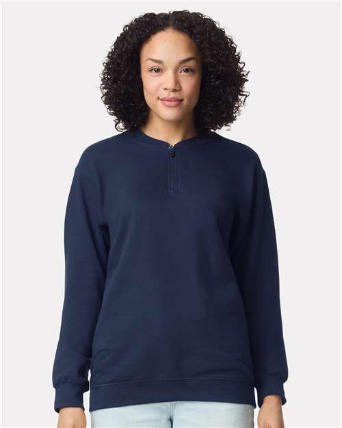 Gildan Unisex Softstyle® Midweight 1/4 Zip Sweatshirt - SF008 Navy