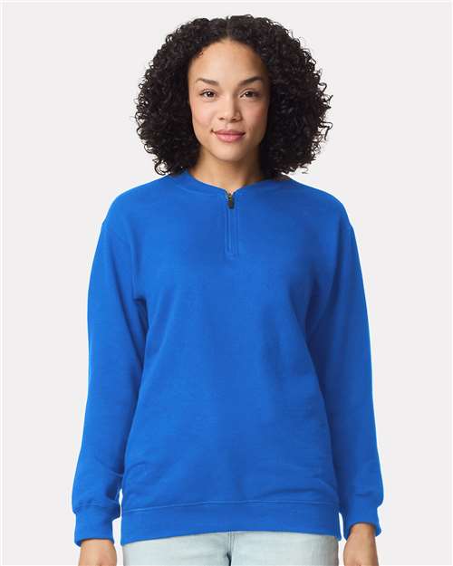 Gildan Unisex Softstyle® Midweight 1/4 Zip Sweatshirt - SF008 Royal