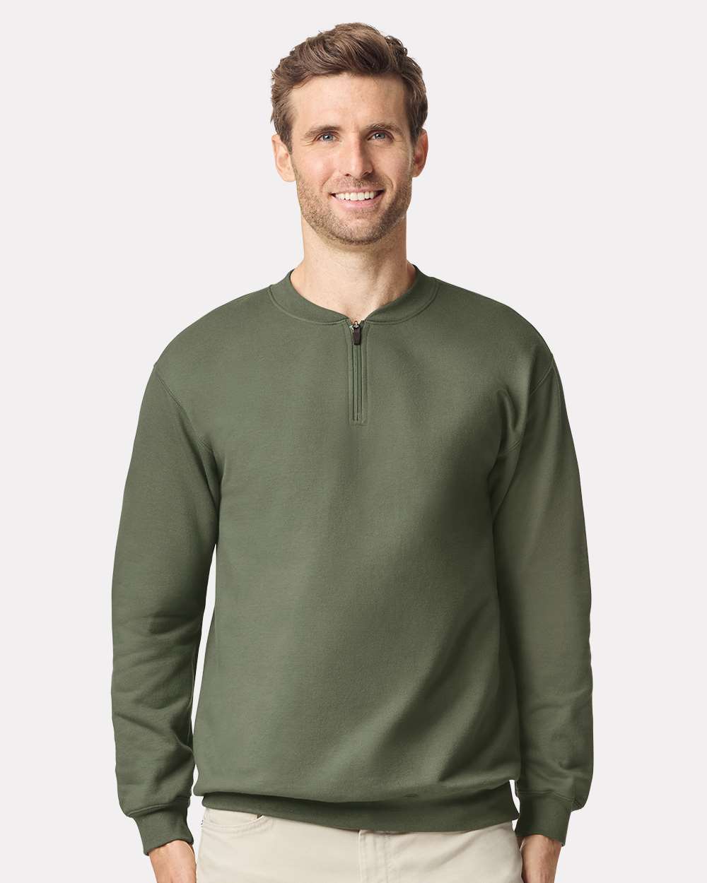 Gildan Unisex Softstyle® Midweight Quarter-Zip Sweatshirt - SF008 Military Green