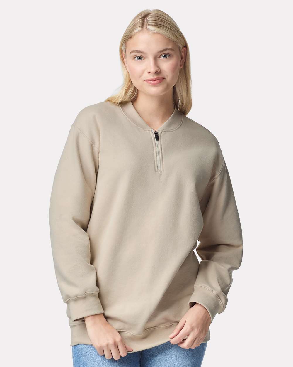 Gildan Unisex Softstyle® Midweight Quarter-Zip Sweatshirt - SF008 Sand