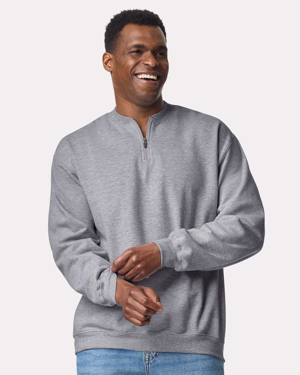 Gildan Unisex Softstyle® Midweight Quarter-Zip Sweatshirt - SF008 Sport Grey