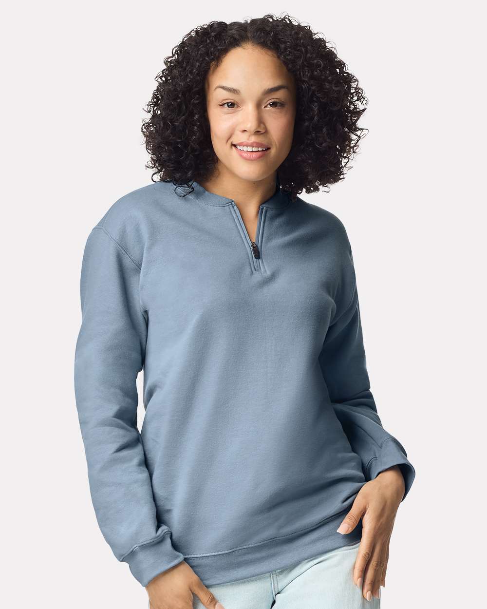 Gildan Unisex Softstyle® Midweight Quarter-Zip Sweatshirt - SF008 Stone Blue