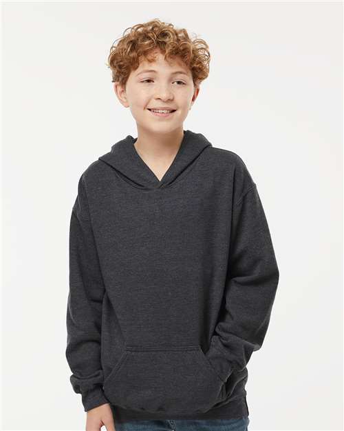 M&O Youth Fleece Pullover Hoodie - 3322 - 3322M Dark Heather