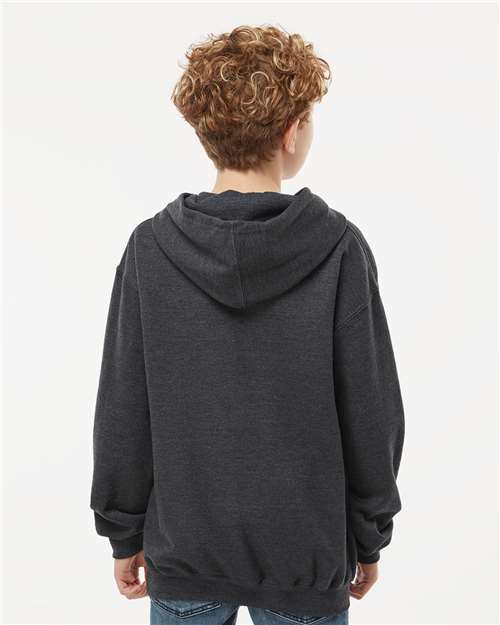 M&O Youth Fleece Pullover Hoodie - 3322 - 3322M Dark Heather