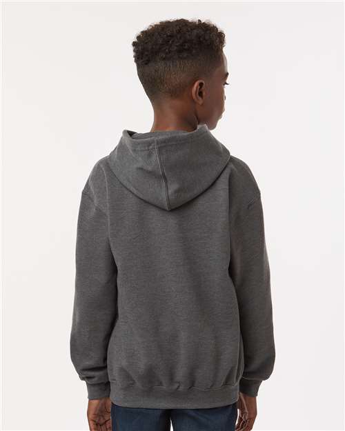 M&O Youth Fleece Pullover Hoodie - 3322 - 3322M Heather Charcoal