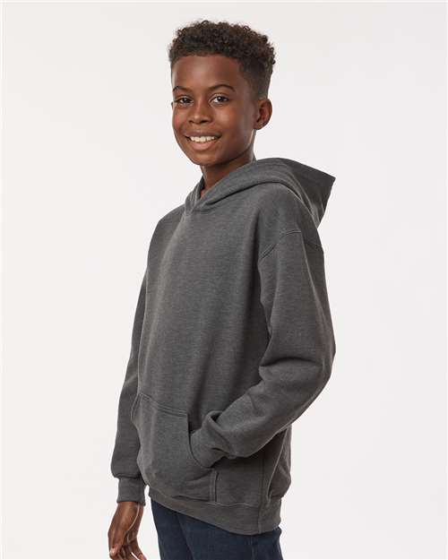 M&O Youth Fleece Pullover Hoodie - 3322 - 3322M Heather Charcoal
