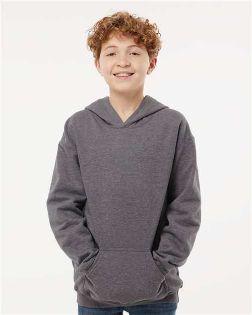 M&O Youth Fleece Pullover Hoodie - 3322 - 3322M Heather Grey