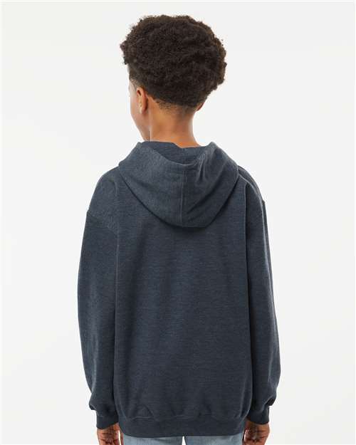 M&O Youth Fleece Pullover Hoodie - 3322 - 3322M Heather Navy