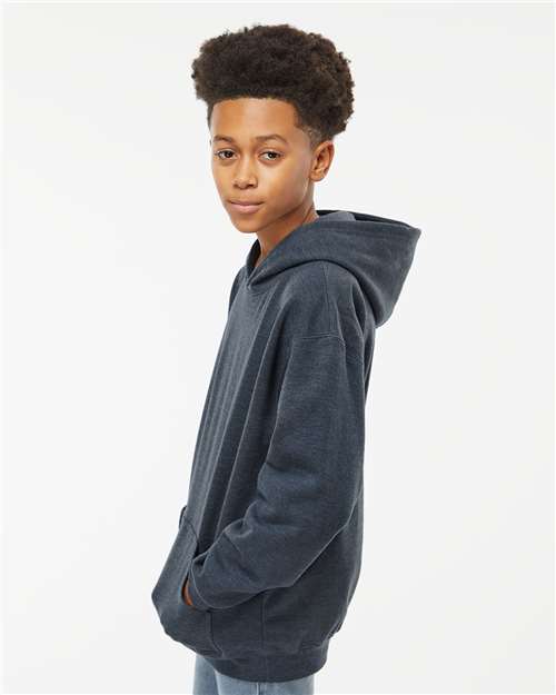 M&O Youth Fleece Pullover Hoodie - 3322 - 3322M Heather Navy