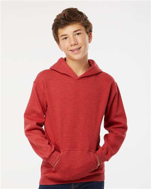 M&O Youth Fleece Pullover Hoodie - 3322 - 3322M Heather Red