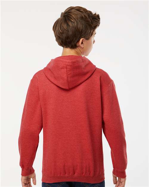 M&O Youth Fleece Pullover Hoodie - 3322 - 3322M Heather Red
