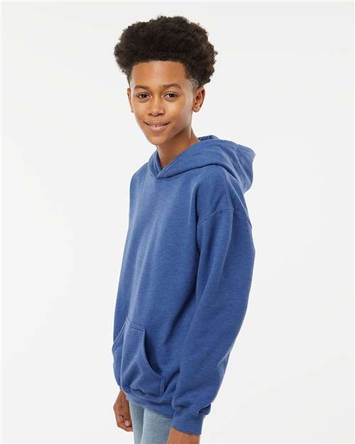 M&O Youth Fleece Pullover Hoodie - 3322 - 3322M Heather Royal
