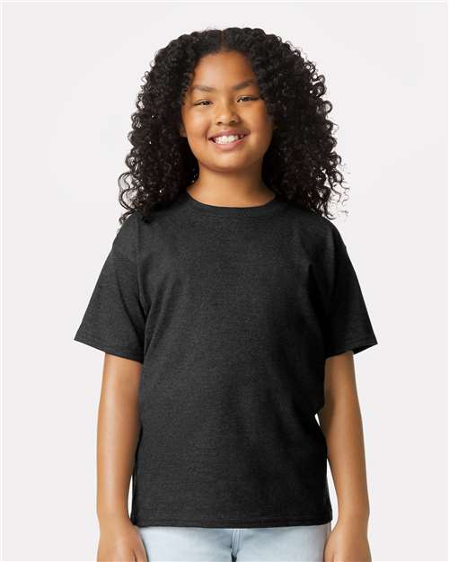 Gildan Youth Softstyle® CVC T-Shirt - 64000BCVC Pitch Black Mist