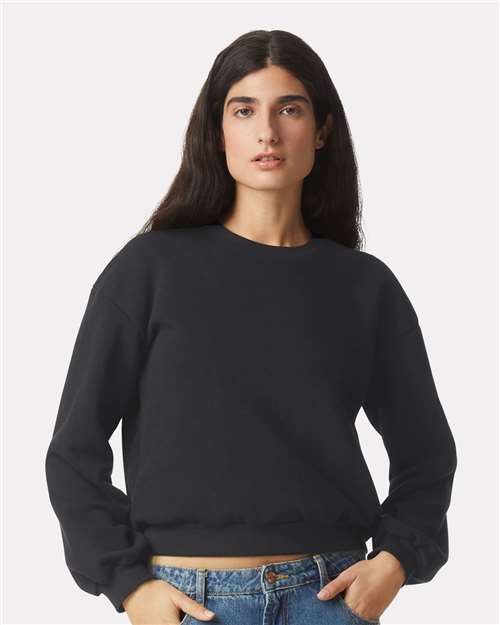 American Apparel Women's ReFlex Fleece Crewneck Sweatshirt - RF494 Black