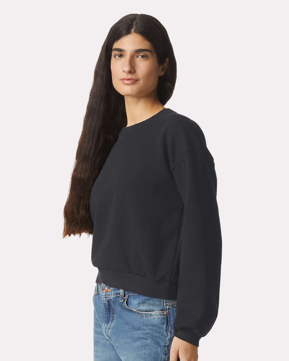 American Apparel Women's ReFlex Fleece Crewneck Sweatshirt - RF494 Black