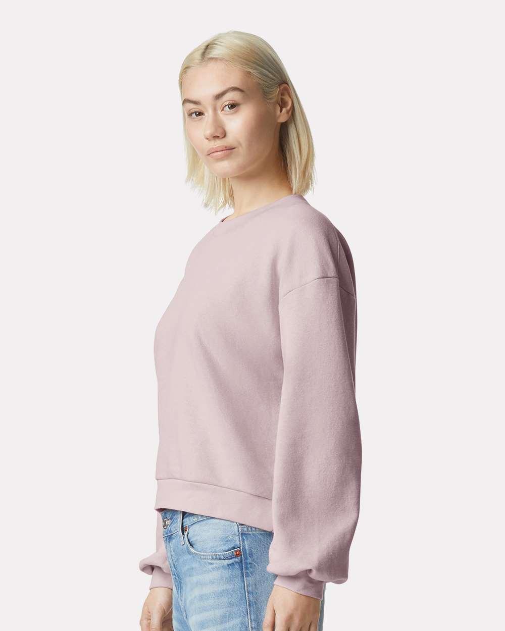 American Apparel Women's ReFlex Fleece Crewneck Sweatshirt - RF494 Blush