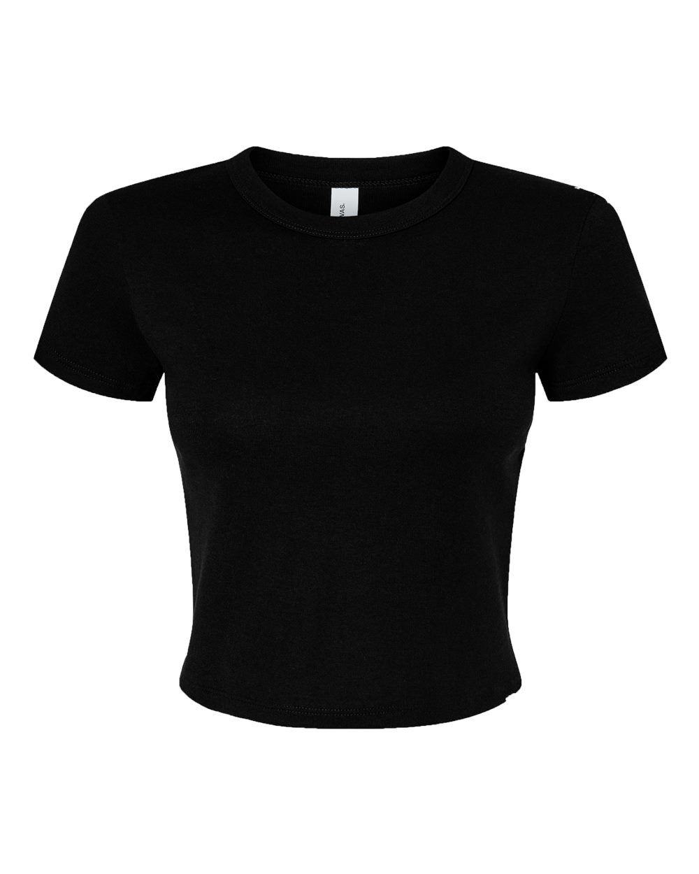 BELLA + CANVAS Women's Micro Rib Baby Tee - 1010 - 1010C Solid Black Blend