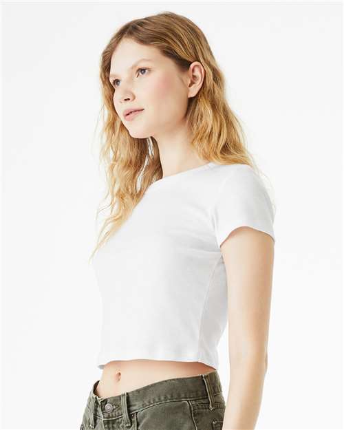 BELLA + CANVAS Women's Micro Rib Baby Tee - 1010 - 1010C Solid White Blend