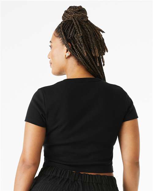 BELLA + CANVAS Women's Micro Rib Baby Tee - 1010 - 1010C Solid Black Blend