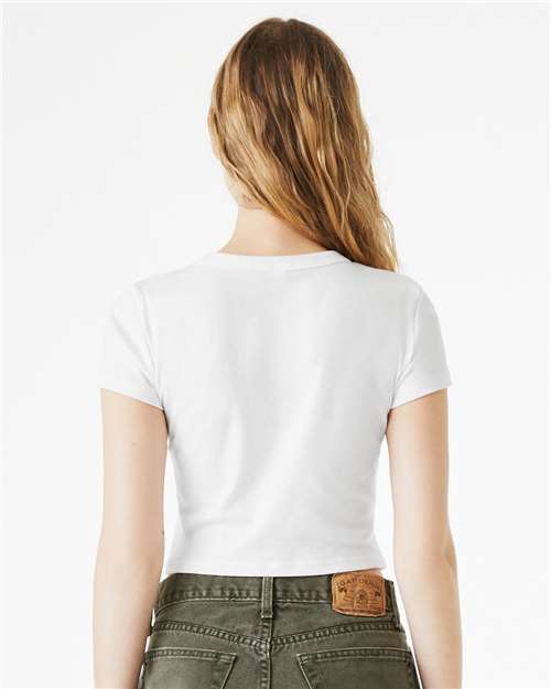BELLA + CANVAS Women's Micro Rib Baby Tee - 1010 - 1010C Solid White Blend