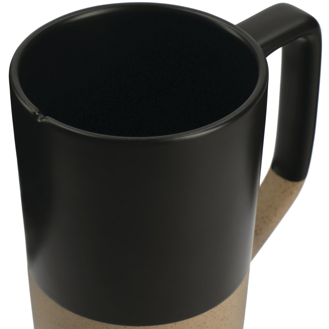 Tahoe Tea & Coffee Ceramic Mug with Wood Lid 16oz - 1626-35 Black