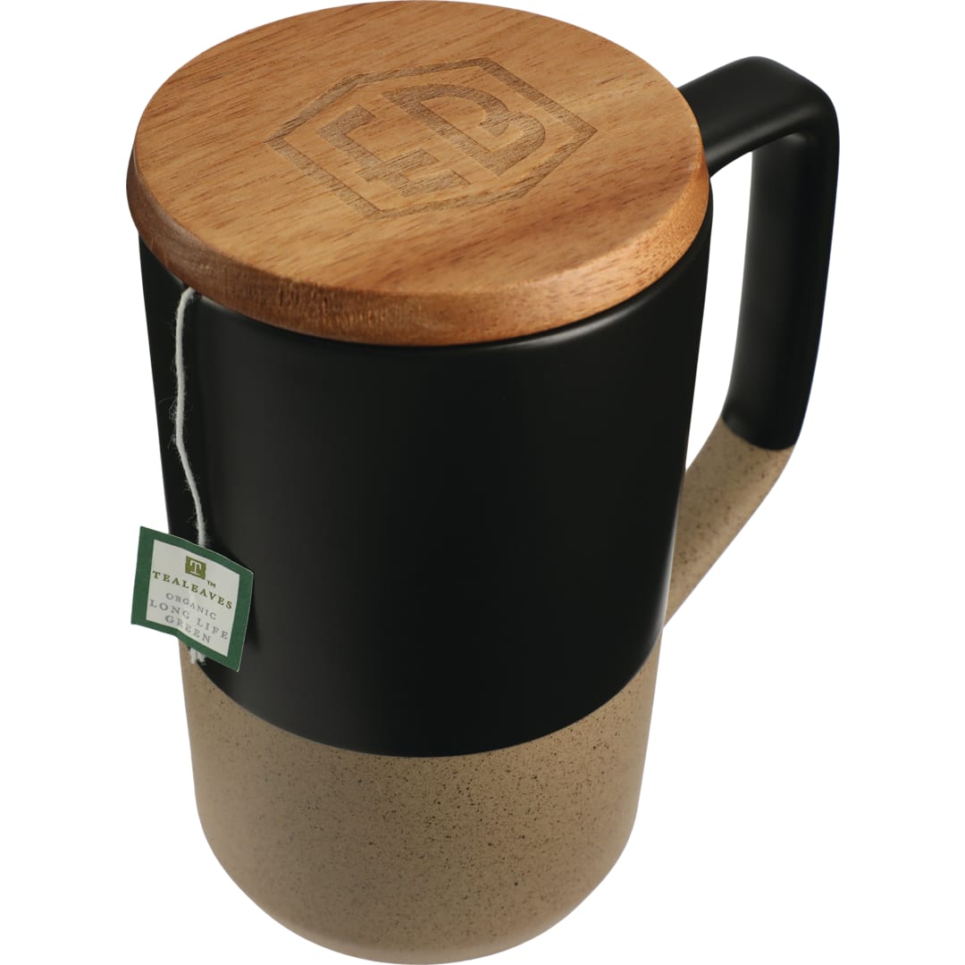 Tahoe Tea & Coffee Ceramic Mug with Wood Lid 16oz - 1626-35