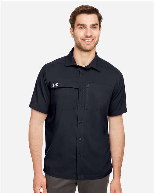Under Armour Men's Motivate Coach Woven Shirt - 1351360 Black- White
