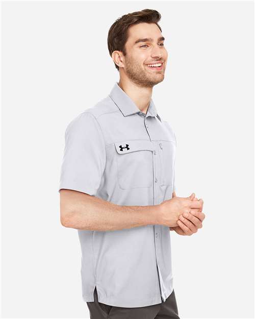 Under Armour Men's Motivate Coach Woven Shirt - 1351360 Halo Grey- Steel Grey