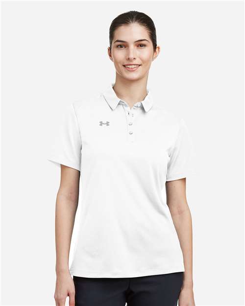 Under Armour Women's Tech™ Polo - 1370431 White- Mod Grey