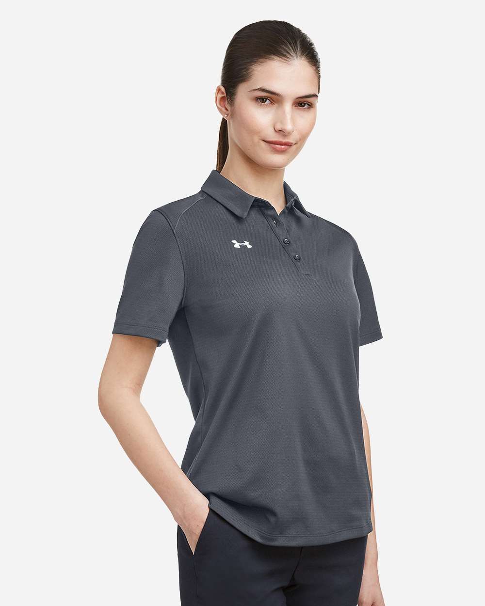 Under Armour Women's Tech™ Polo - 1370431 CS Grey Light Heather- White