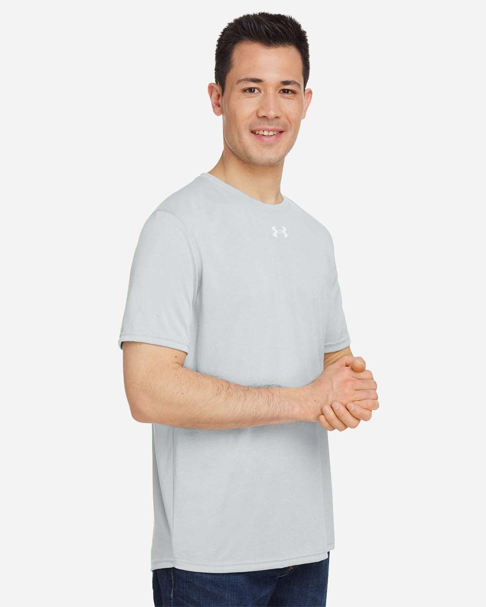 Under Armour Men's Team Tech™ T-Shirt - 1376842 Mod Grey Light Heather- White