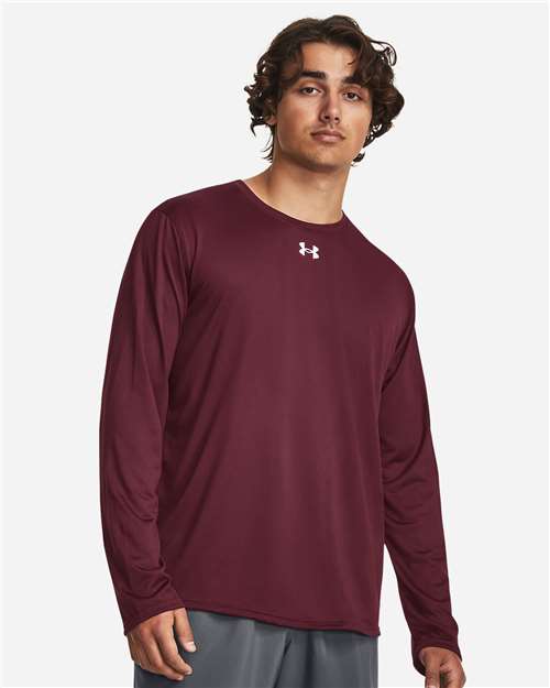 Under Armour Men's Team Tech™ Long Sleeve T-Shirt - 1376843 Maroon- White