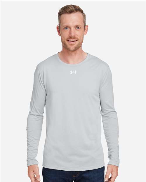 Under Armour Men's Team Tech™ Long Sleeve T-Shirt - 1376843 Mod Grey Light Heather- White