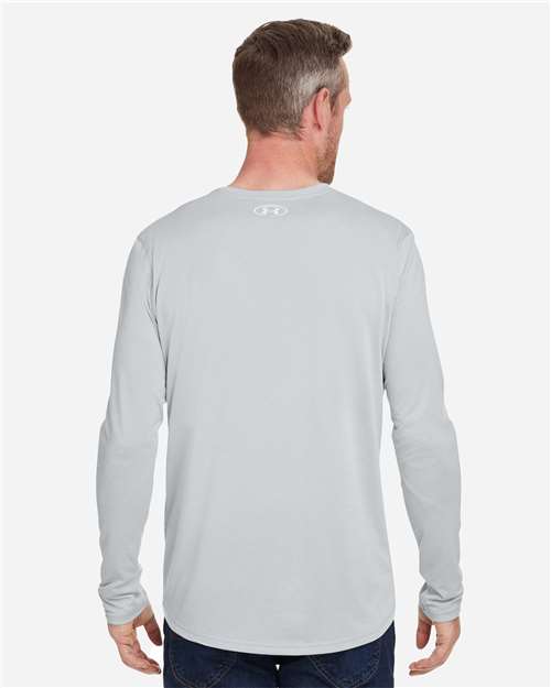 Under Armour Men's Team Tech™ Long Sleeve T-Shirt - 1376843 Mod Grey Light Heather- White