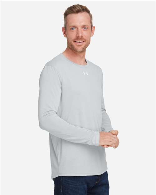 Under Armour Men's Team Tech™ Long Sleeve T-Shirt - 1376843 Mod Grey Light Heather- White
