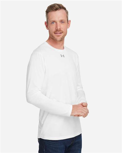 Under Armour Men's Team Tech™ Long Sleeve T-Shirt - 1376843 White- Mod Grey