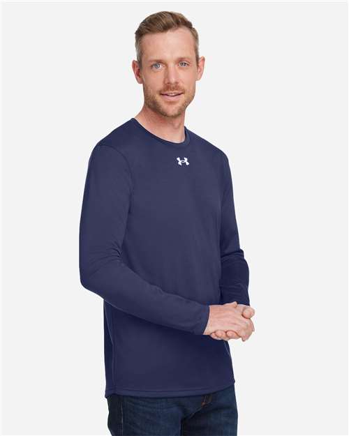 Under Armour Men's Team Tech™ Long Sleeve T-Shirt - 1376843 Midnight Navy- White