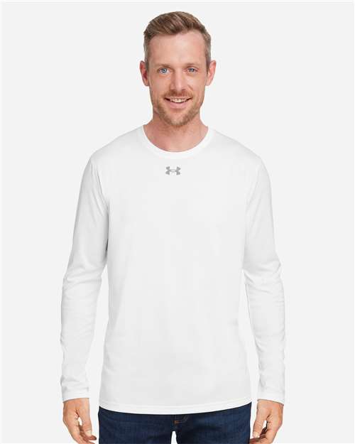 Under Armour Men's Team Tech™ Long Sleeve T-Shirt - 1376843 White- Mod Grey