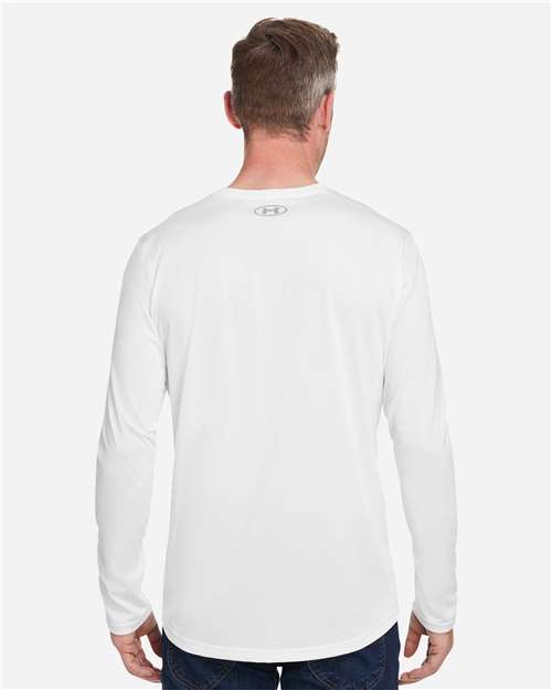 Under Armour Men's Team Tech™ Long Sleeve T-Shirt - 1376843 White- Mod Grey