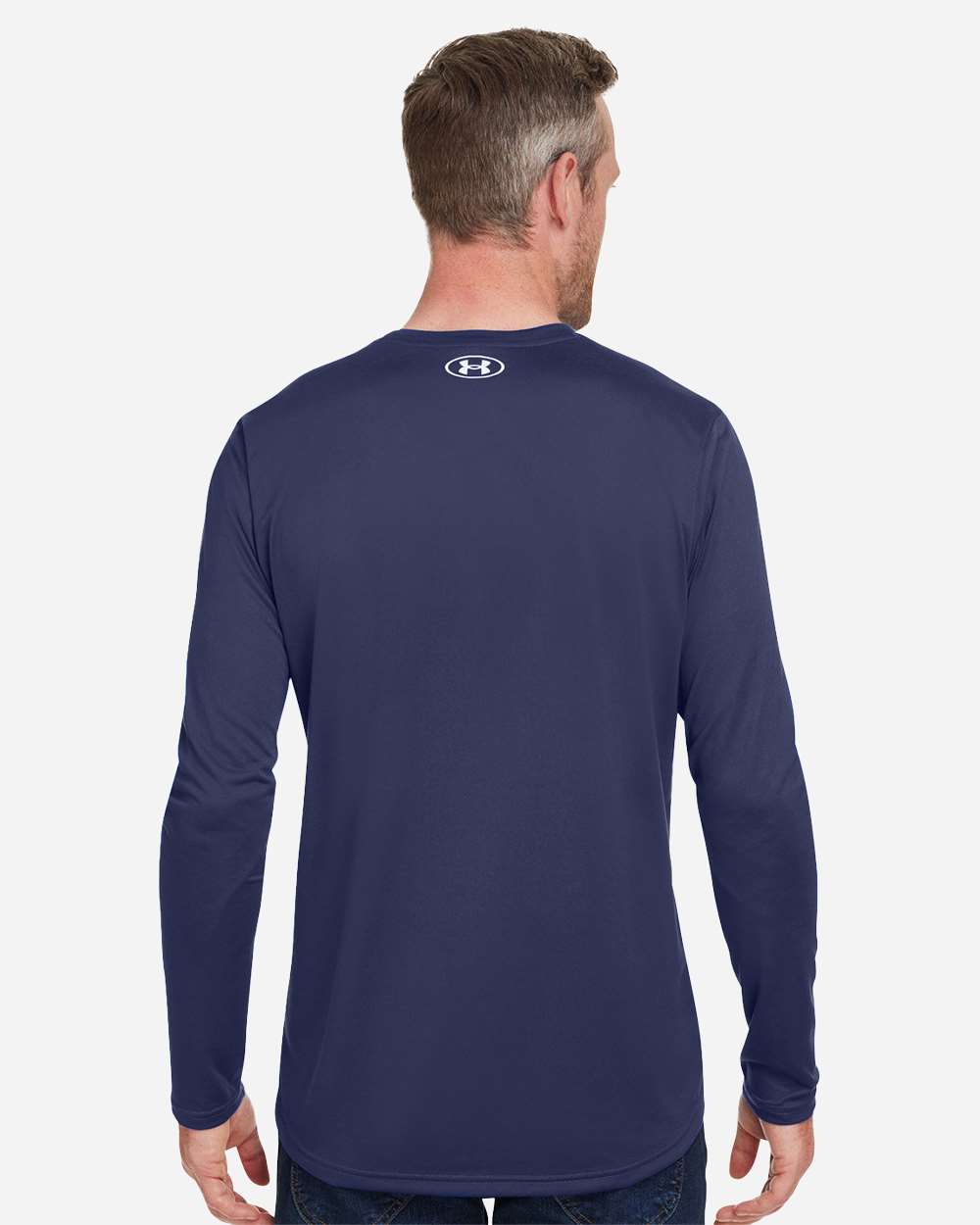 Under Armour Men's Team Tech™ Long Sleeve T-Shirt - 1376843 Midnight Navy- White