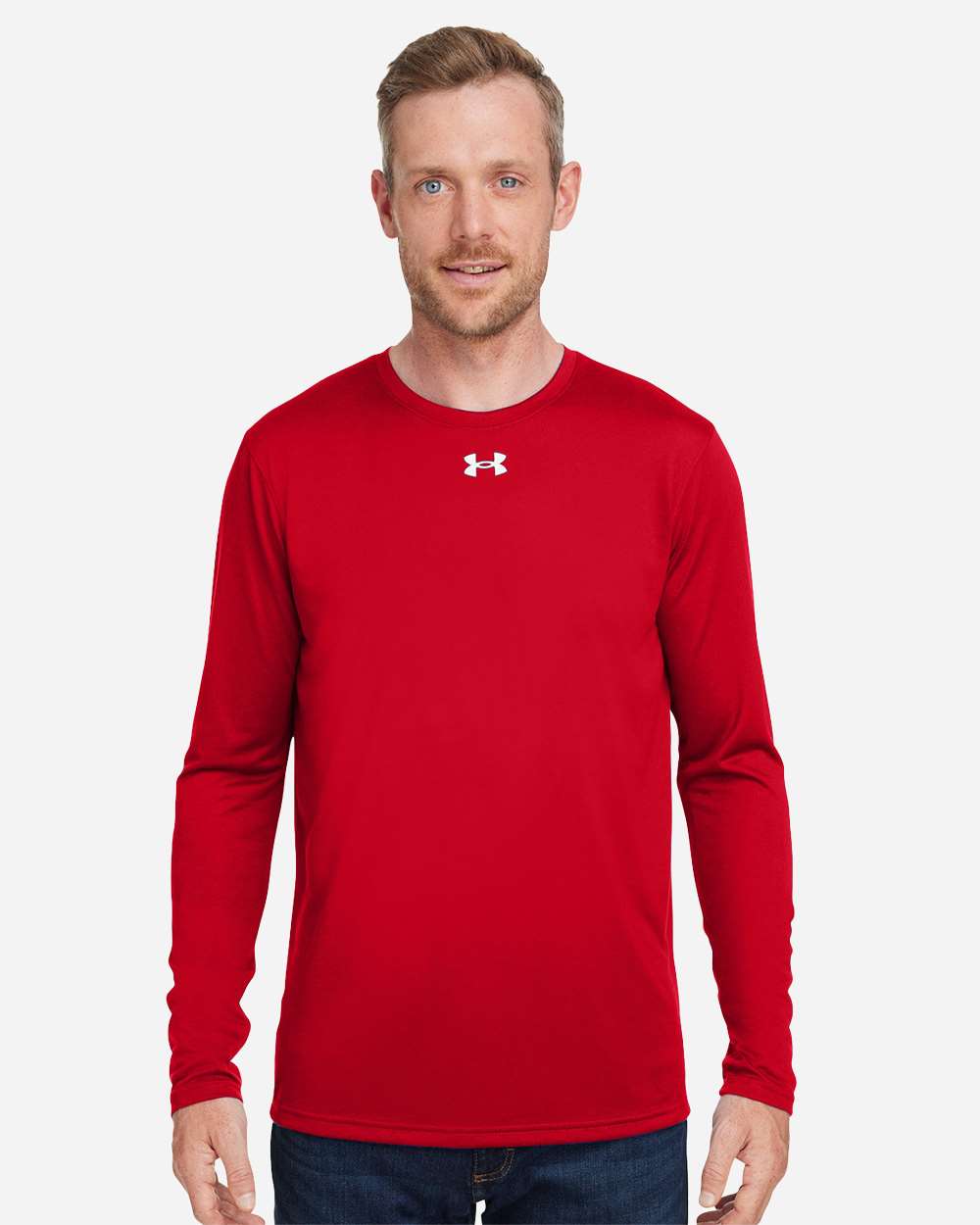 Under Armour Men's Team Tech™ Long Sleeve T-Shirt - 1376843 Red- White
