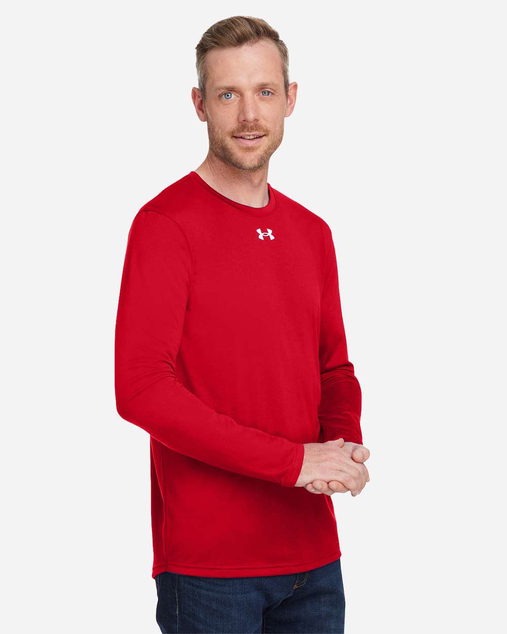 Under Armour Men's Team Tech™ Long Sleeve T-Shirt - 1376843 Red- White
