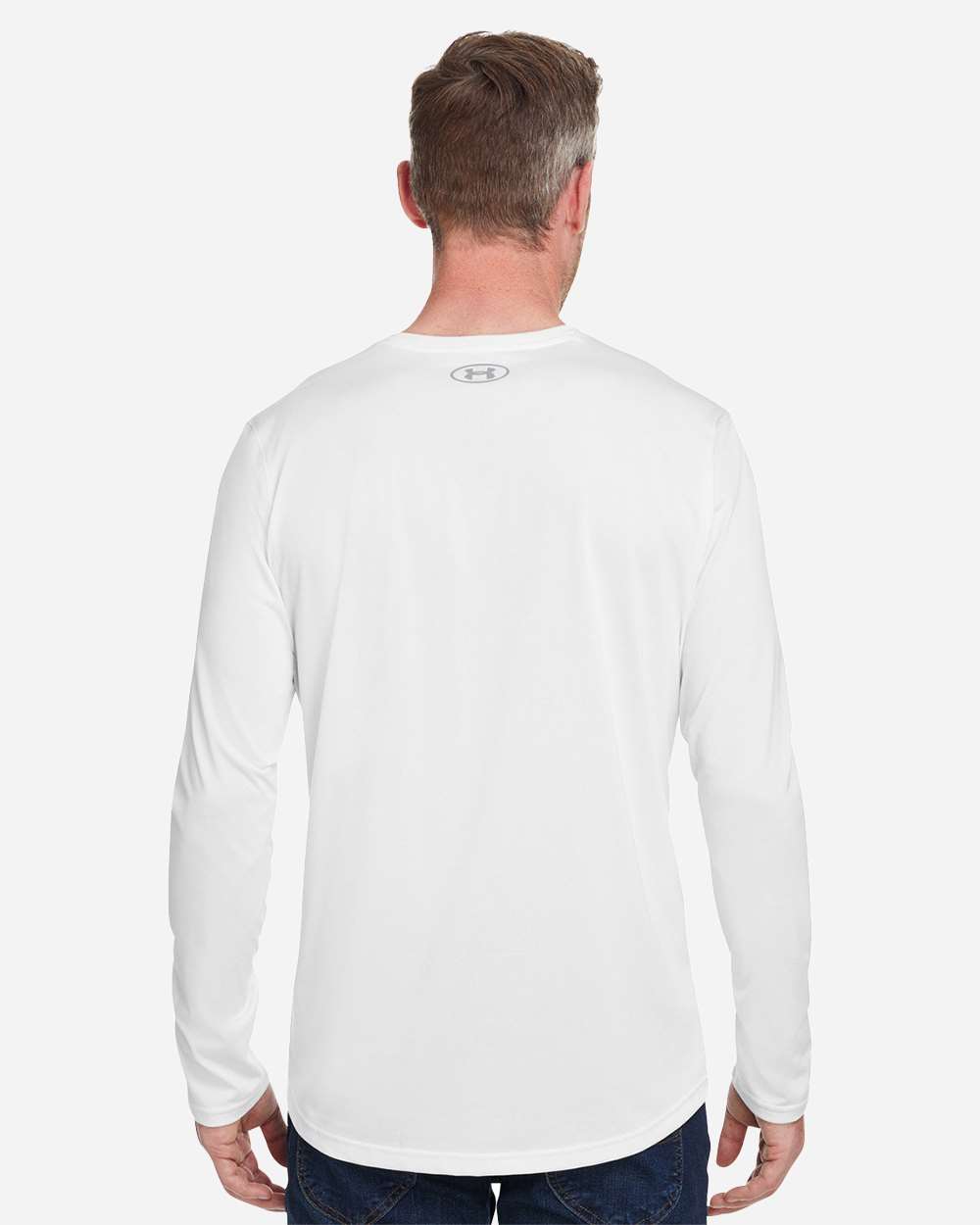 Under Armour Men's Team Tech™ Long Sleeve T-Shirt - 1376843 White- Mod Grey