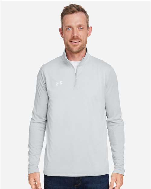 Under Armour Men's Team Tech™ Quarter-Zip Pullover - 1376844 Mod Grey Light Heather- White