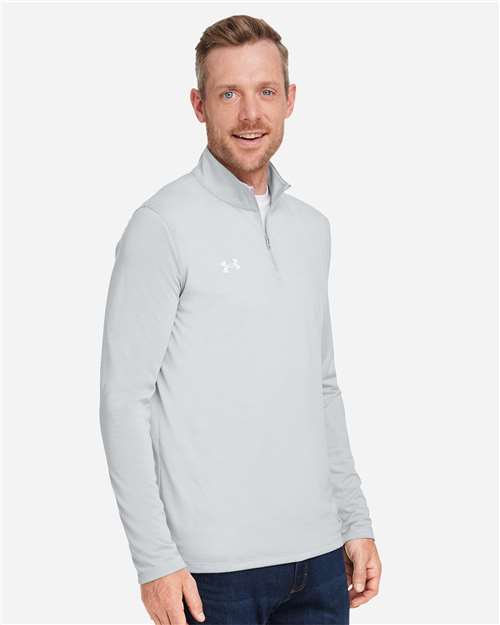 Under Armour Men's Team Tech™ Quarter-Zip Pullover - 1376844 Mod Grey Light Heather- White